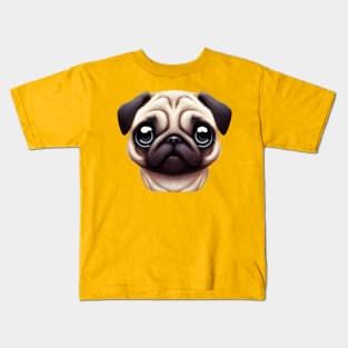 Adorable Pug Artwork Kids T-Shirt